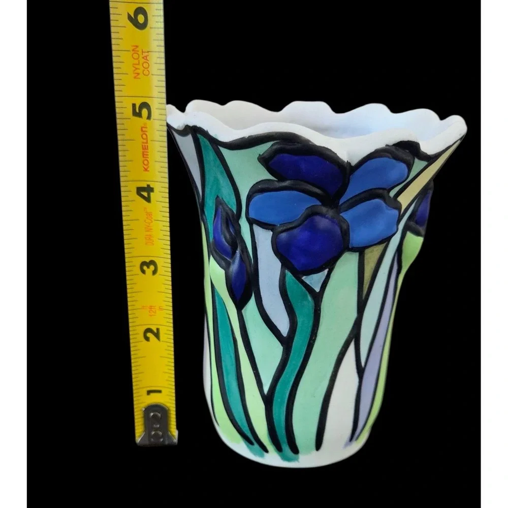 Vintage Porcelain Bisque Tealight Candle Holder‎ IRIS Hurricane Lamp Shade Cover